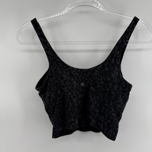 Lululemon Align Tank Top Black Grey Leopard Print Cropped Athletic Womens - Picture 2 of 5